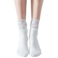 thumbnail image 4 of Women Lace Ankle Socks Ruffle Frilly Cotton Socks Trim Lace,Anklet socks Dress Socks Women or Girls, 4 of 5