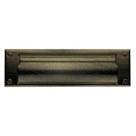 Baldwin 0015.050 Open Magazine Size Letter Box Plate, Satin Brass and Black