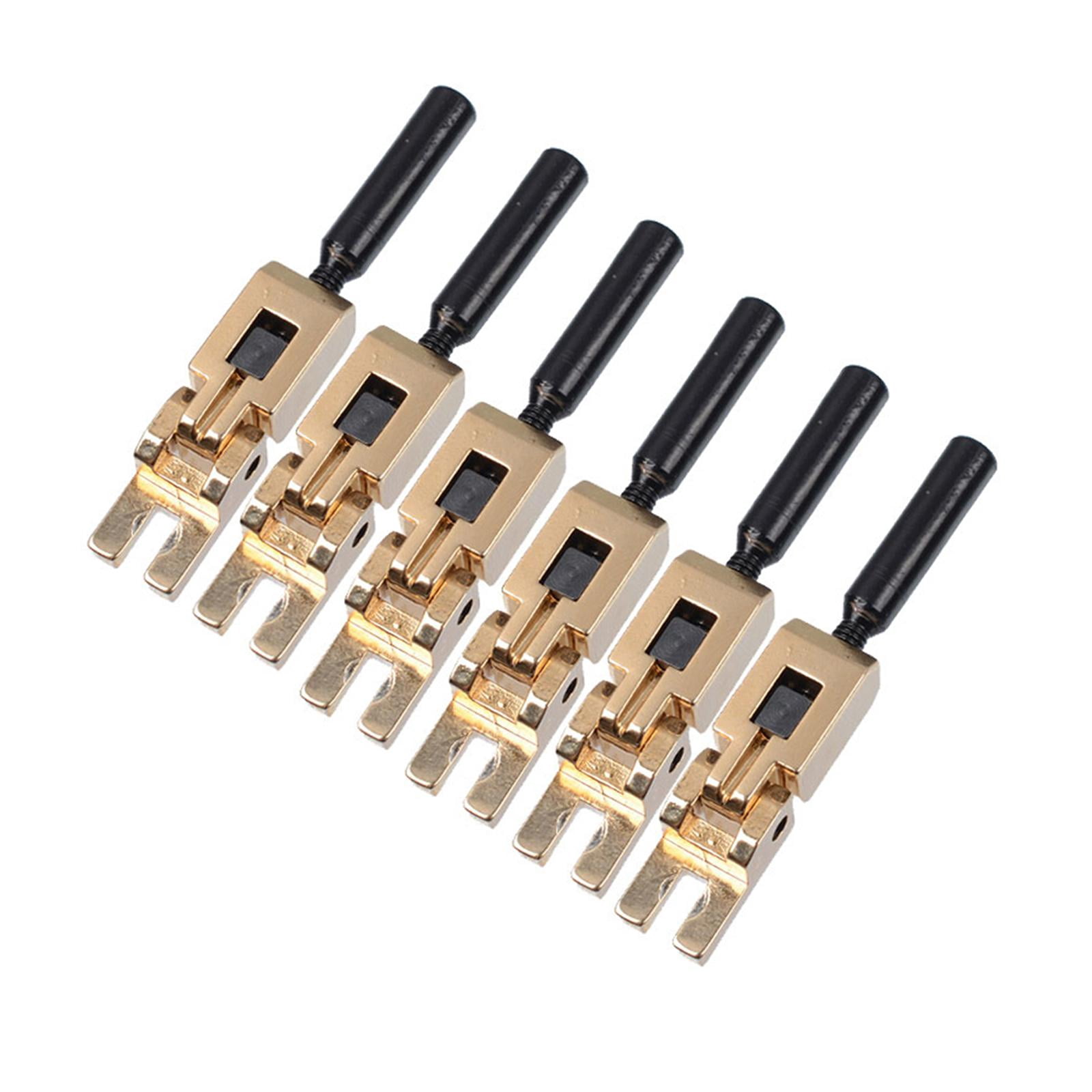 6 Pieces Guitar Bridge Saddles Electric Guitar Parts Metal Construction for DIY Repairs and Musicians