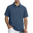 thumbnail image 3 of IhhxPro Men's Linen Collared Shirt Short Sleeve Button Detail Casual Business Top Relaxed Fit Summer Office Wear Lightweight Breathable Solid S-3XL, 3 of 7