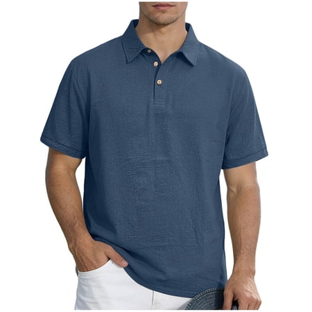 USNSM Shirts for Men Lightweight Breathable Golf Moisture Wicking Quick Dry Athletic Short Sleeve for Summer Casual Sports Blue XL