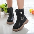 thumbnail image 4 of nsendm Female Shoes Big Kid Big Kids Shoes Size 6 Thick Soled Girls Mid Length Boots Comfortable Soft Soled Leather Short Boots Noisy Shoes for Kids Black 1, 4 of 7