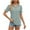 Green, variant on Timegard Summer Tops for Women Lapel V Neck Ruffle Short Sleeve Eyelet Comfy Solid Color Casual Tops