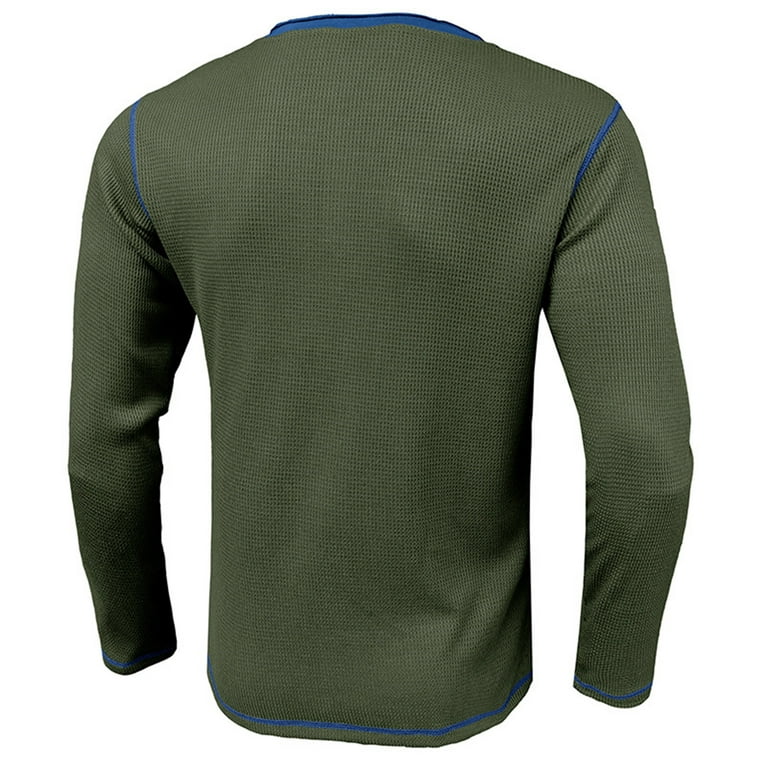 JGGSPWM Men's Color Block Waffle Shirts Classic Fit Long Sleeve Formal  Shirts Trendy Henley Shirt Casual Shirts Lapel Turndown Collar Button Up  Dress