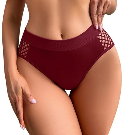 OJSFQUFP Cotton Panties for Women Red Women s Thong Black Half Lace Lace Pure Non Marking Low Waist Breathable Comfortable Underwear M