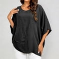thumbnail image 2 of WERYOUNG Women's Asymmetrical T Shirt Fashion Solid Color Crew Neck T-Shirts Short Sleeve Casual Tee Outdoor Activities Comfortable Tops L, 2 of 6