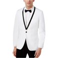 thumbnail image 2 of INC - Chaqueta tipo blazer con un botón y cuello chal para hombre, color blanco, mediano I-N-C un botón, 2 of 2