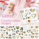 thumbnail image 4 of Pegatinas de tatuajes brillantes con degradado de color para la cara, mariposas arcoíris para niños, pegatinas temporales impermeables para el sudor, 4 of 5