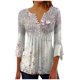 thumbnail image 2 of ICHUANYI Clearance Women Fashion Printed Casual V-Neck Short Sleeve Loose T-Shirt Blouse Tops(Gray, S) ICHUANYI WER2023081001131, 2 of 5