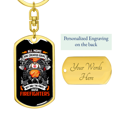 thumbnail image 3 of The Finest Are Firefighters Stainless Steel or 18k Gold Premium Swivel Dog Tag Keychain, 3 of 8