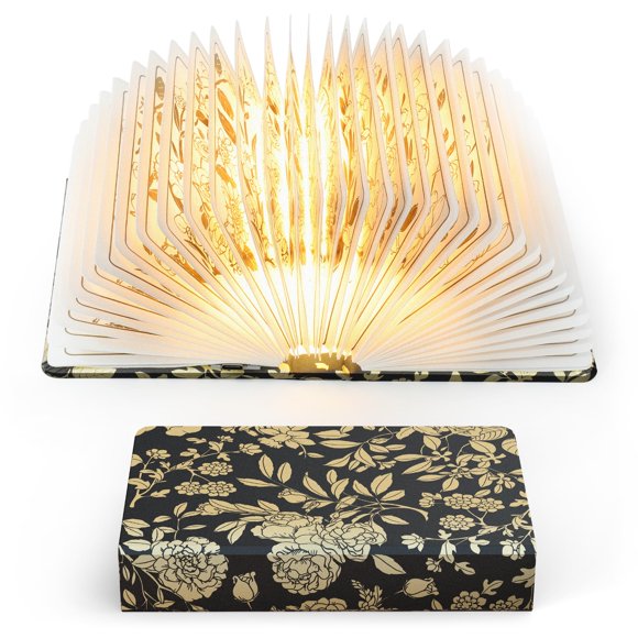 Book Light ZBOLE con estampado floral de 1200 mAh, portátil y plegable