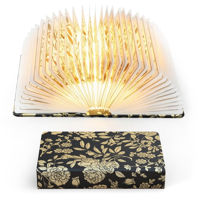 Book Light ZBOLE con estampado floral de 1200 mAh, portátil y plegable