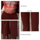 thumbnail image 5 of Mujeres Flare Pantalones de Talle Alto Color Puro Rayas Largas Bell Bottom Salón para el Partido Diario Trabajo Marrón M, 5 of 6
