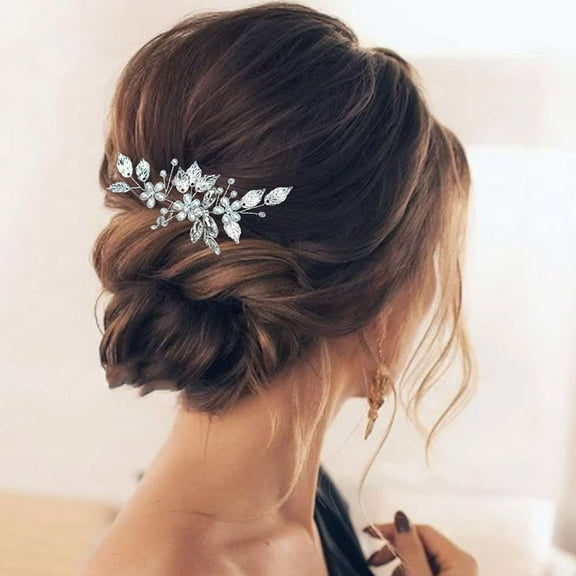 Bridal Hair Comb Silver Rhinestone Bride Headdress Bridal Headpieces Hair Clips Wedding Hair Accessories for Brides and Bridesmaids