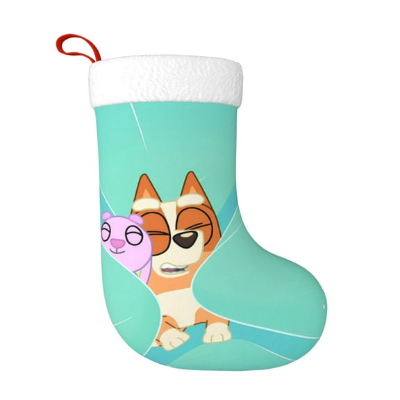 Sigee Bluey (6) for Christmas Stocking Stocking for Kids, Holiday and Family Stocking for Fireplace or Party Decoration