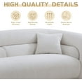 thumbnail image 6 of Williamspace 90.6" Modern Velvet Curved Sofa Couch,Luxury Boucle Fabric Sofa with 2 Throw Pillows for Living Room Apartment,White, 6 of 7