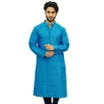 thumbnail image 1 of Atasi Ethnic Men's Long Kurta Blue Bollywood Designer Shirt Wear-XXX-Large, 1 of 7