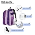 thumbnail image 5 of Casual Canvas Backpack Without Interlayer Large Capacity Stick Bag Design For Outdoor Shopping Office Outdoor Sports Violet Violet Stripe_2 Small, 5 of 7