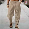 thumbnail image 2 of Afdoent Men's Casual Pants Male Fashion Casual Solid Color Breathable Pocket Elastic Pants Relaxed Fit, 2 of 8