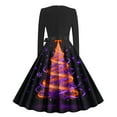 thumbnail image 5 of Women's Christmas Dress Long Sleeve Crewneck Printed A Lined Evening Skirt Red XL, 5 of 5