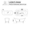 thumbnail image 5 of Anzzi Ft-Cf130lxft-Ch Belissima 70" Lion's Paw Clawfoot Acrylic Soaking Tub - Chrome, 5 of 12