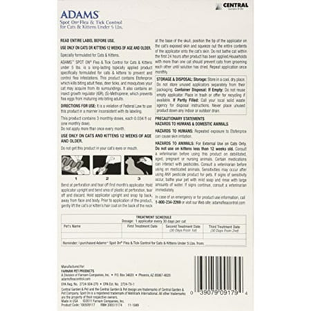 Adams Flea & Tick Spot On for Cats