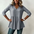 thumbnail image 6 of Tbopshirt Womens Blouses Summer Tops for Women Stripe Round Neck Three Quarter Sleeve 3/4 Sleeve T-shirt Loose,Black, 6 of 7