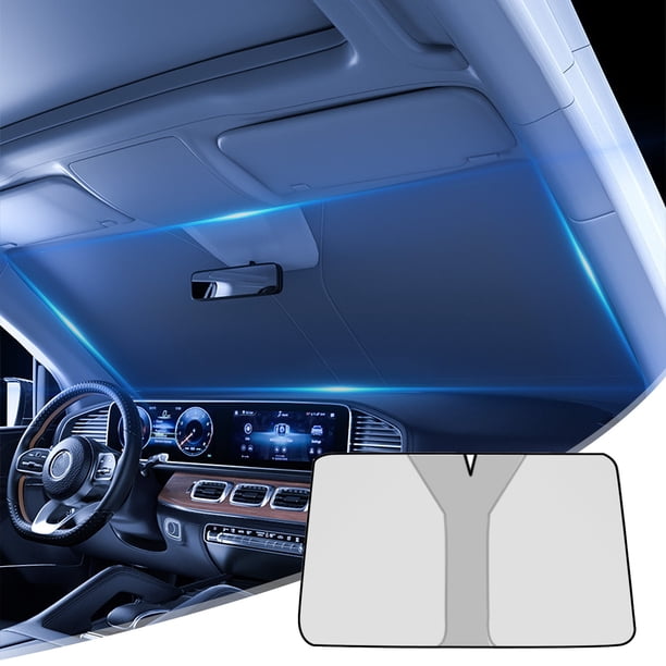 Parasol portátil para coche, parasol delantero de verano, aislamiento térmico, protector solar plegable de doble aro, parasol universal para coche, SUV, camión