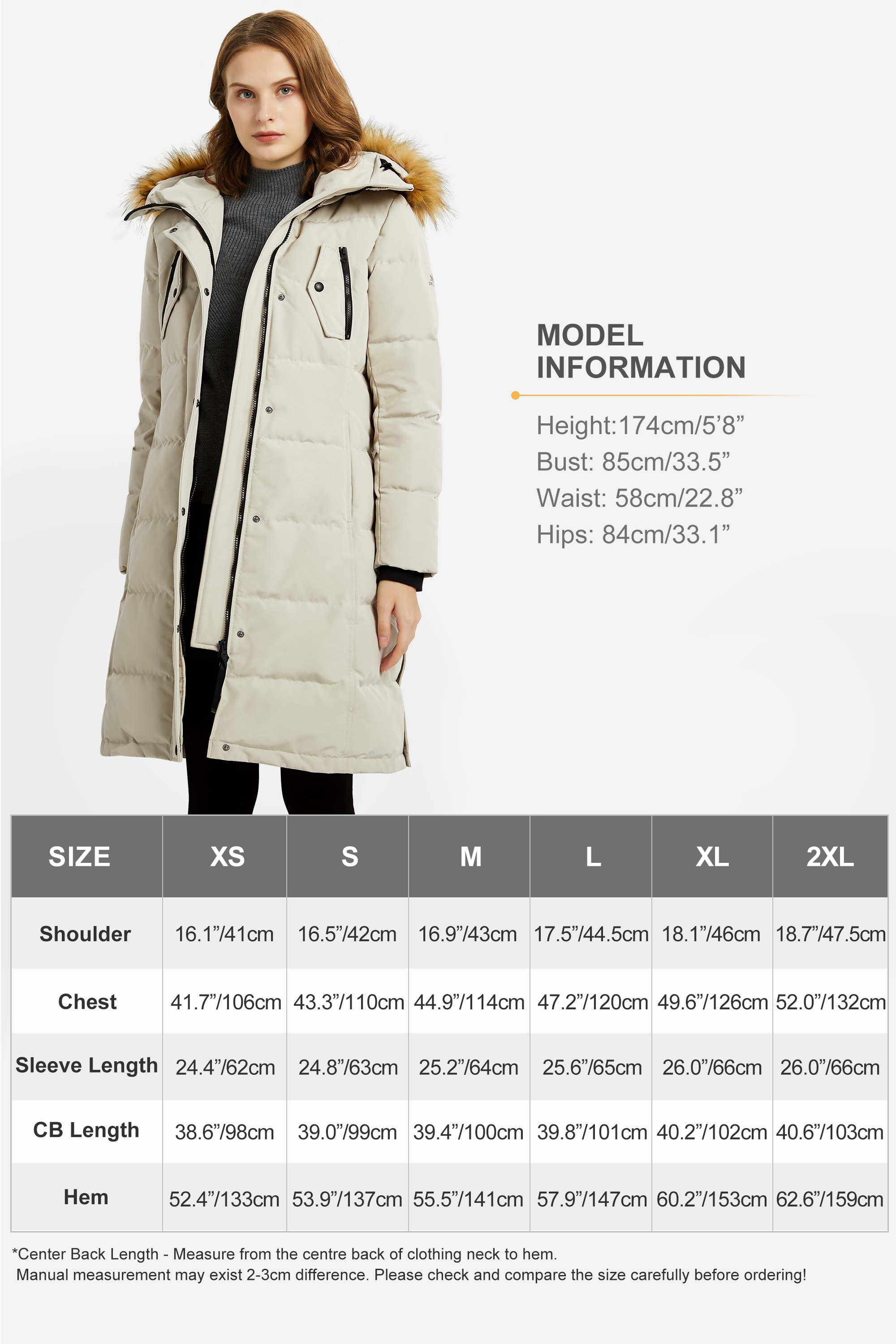 Orolay Women's Down Jacket Winter Long Coat Windproof Puffer Jacket with Fur Hood - image 5 of 5