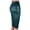 Lake Blue, variant on HEVIRGO Fashion Women High Waist Split Faux Leather Knee Length Bodycon Pencil Skirt