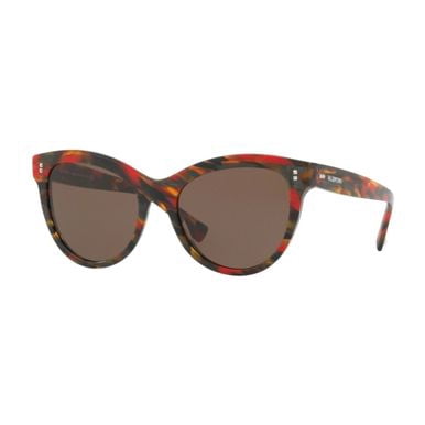 Valentino VA4013-5040/73 Striped Red Brown Cat Eye Brown Lens Women's Sunglasses Valentino VA4013-5040/73 Striped Red Brown Cat Eye Brown Lens Women's Sunglasses