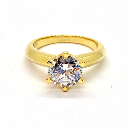 - ON SALE - Astra Dora 2CT Round Cut IOBI Simulated Diamond Solitaire Ring 3.5