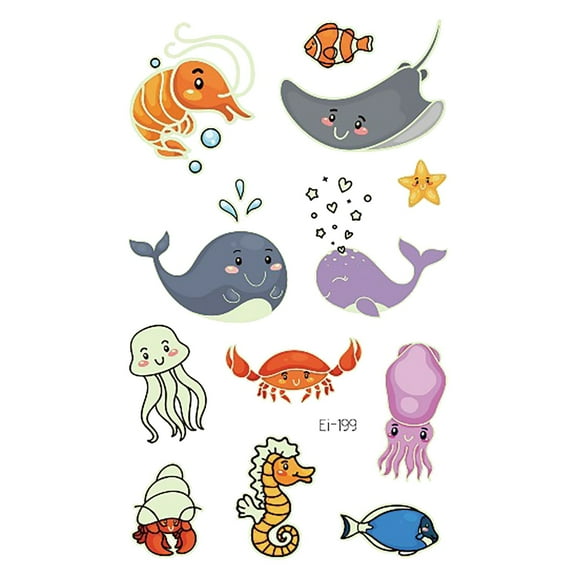 Personalized Glowing Tattoo Sticker Luminous Undersea Party Sticker/ Personalized glowing tattoo stickers luminous underwater party stickers