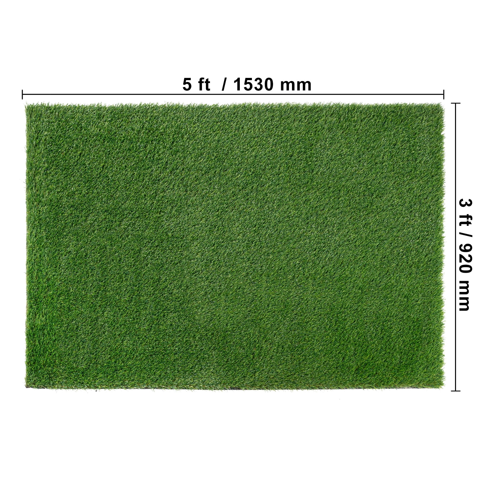 VEVOR Artifical Grass, 3 x 5 ft Rug Green Turf, 1.38" Fake Door Mat Outdoor Patio Lawn Decoration, Easy to Clean with Drainage Holes, Perfect For Multi-Purpose Home Indoor Entryway Scraper Dog Mats