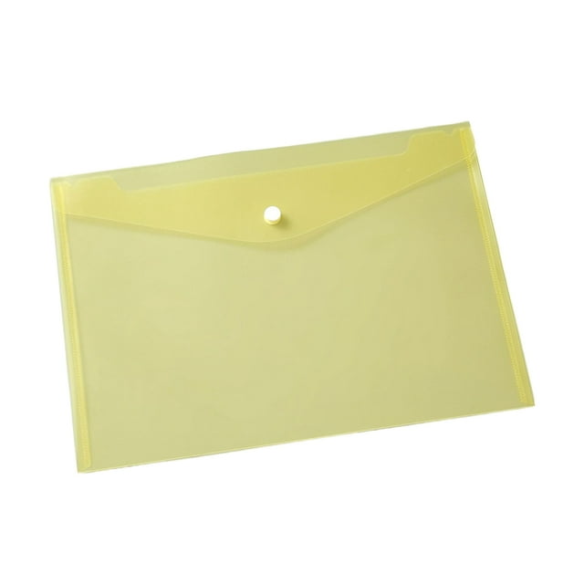Bearachild 10 paquetes/lote elegante organizador de carpetas transparentes para almacenamiento portátil resistente al agua soporte de documentos Carpetas de archivos amarillo transparente 18 A4