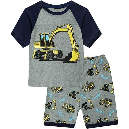 

Babylike Dinosaur etc. Boys Shorts 2 Piece Pajama 100% Cotton Nightwear Toddler Clothes Kids Sleepwear Sleeve Pjs Sets