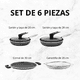thumbnail image 4 of Juego Sartenes con Tapa Acero Inoxidable Antiadherente Flavor Stone 6 PIEZAS, 4 of 5