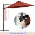 thumbnail image 4 of Outsunny 8.5FT Offset Patio Umbrella 360° Rotation Cantilever Parasol, Red, 4 of 10
