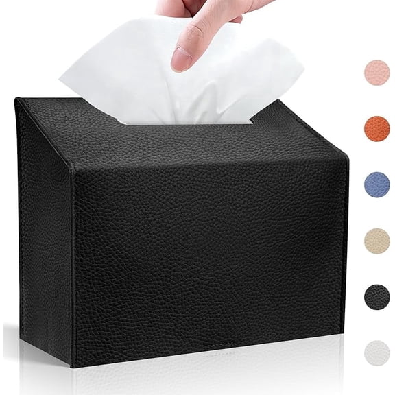 Carmujin Leather Tissue Box Cover, Cream 1-Pack for Bathroom & Office