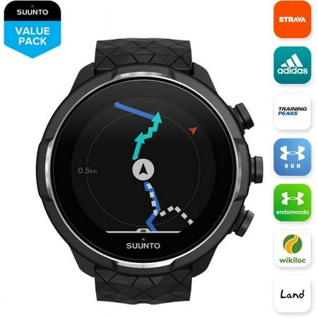 SUUNTO - 9 Titanium Outdoor/Sports Adventure Tracking Connected Watch with GPS/HR - Black