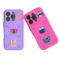 thumbnail image 3 of ELEHOLD For iPhone 16 Pro Soft Cartoon EVA Shockproof Case Cover with 3D Decorations, Lens All-Inclusive Protection, Lightweight & Washable, Purple, 3 of 9