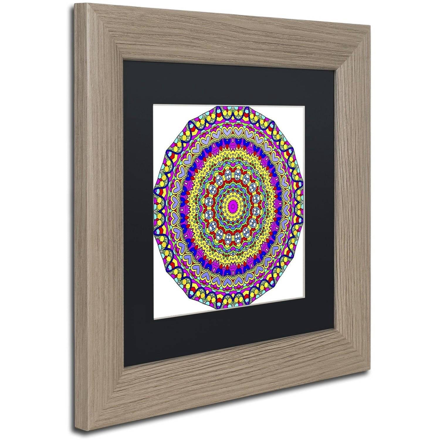 Trademark Fine Art "Hearts Mandala Glowing" Canvas Art by Kathy G. Ahrens, Black Matte, Birch Frame