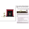 Dollhouse Miniature Scale Fireplace & Accessories Set, 6pc w/3-Scale Wallet Ruler