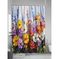 thumbnail image 5 of Fsddascl Vintage Wildflowers Shower Curtain Set - Small 36" x 72" Washable Bathtub Curtain with 12 Hooks, Rustic Oil Painted Abstract Botanical Waterproof Fabric Stall Shower Curtains for Bathroom, 5 of 6