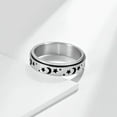 thumbnail image 5 of EOEMY Stainless Steel Moon And Star Anxiety Spinner Ring 6mm For Men Woman Fidget Ring-Silver-11, 5 of 9