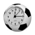 thumbnail image 3 of Reloj despertador de escritorio con forma de balón de fútbol, ​​silencioso, decorativo y creativo, para mesa y hogar. Blanco, 3 of 9