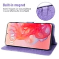 thumbnail image 3 of Asuwish Compatible with Motorola Moto G Stylus 5G 2024 Wallet Phone Case and Tempered Glass Screen Protector Flip Credit Card Holder Stand Mandala Flower Cell Cover Wrist Strap for Women Men Purple, 3 of 9