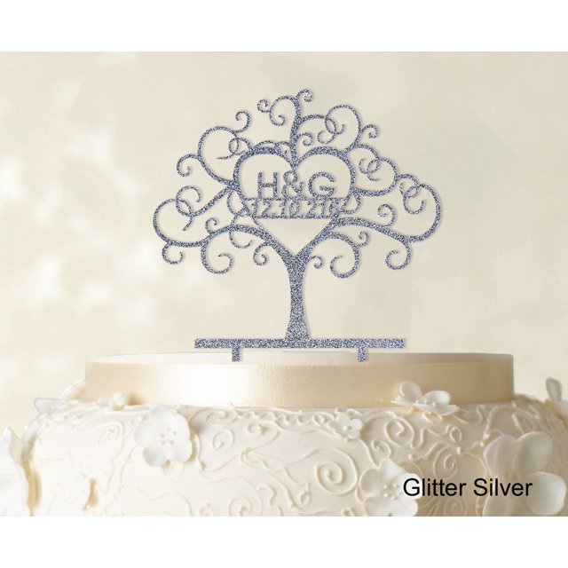 Custom Wedding Cake Toppers Personalized First And Last Name Initial Cake Topper Color Option Available 6-7 Inches Wide