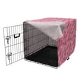 thumbnail image 3 of Bohemian Dog Crate Cover, Continuous Pattern with Abstract Design Feathers Abstract, Easy to Use Pet Kennel Cover Small Dogs Puppies Kittens, 7 Sizes, Pastel Pink and White, by Ambesonne, 3 of 6