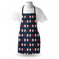 thumbnail image 3 of Anchor Apron Nautical Pattern with Steering Wheels Big Red Polka Dots Hearts Sea Love, Unisex Kitchen Bib Apron with Adjustable Neck for Cooking Baking Gardening, Night Blue Vermilion, by Ambesonne, 3 of 3